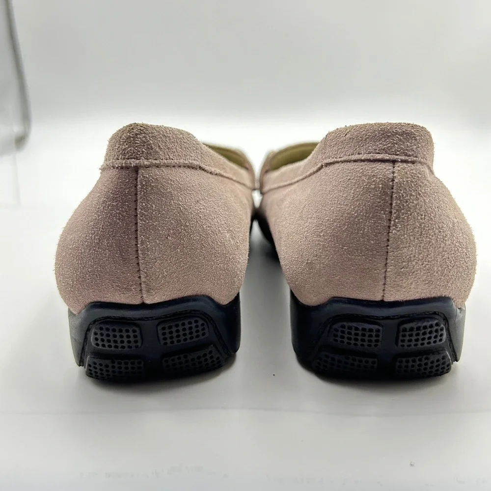 Daisy Fuentes Jenna Loafers Women 8 Lavender Suede Rhinestone Buckle Career Chic